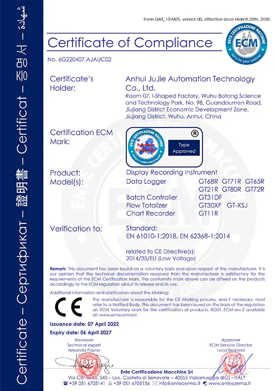 certificate of compliance