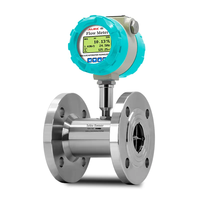 flange turbine flow meter for liquid analysis instruments