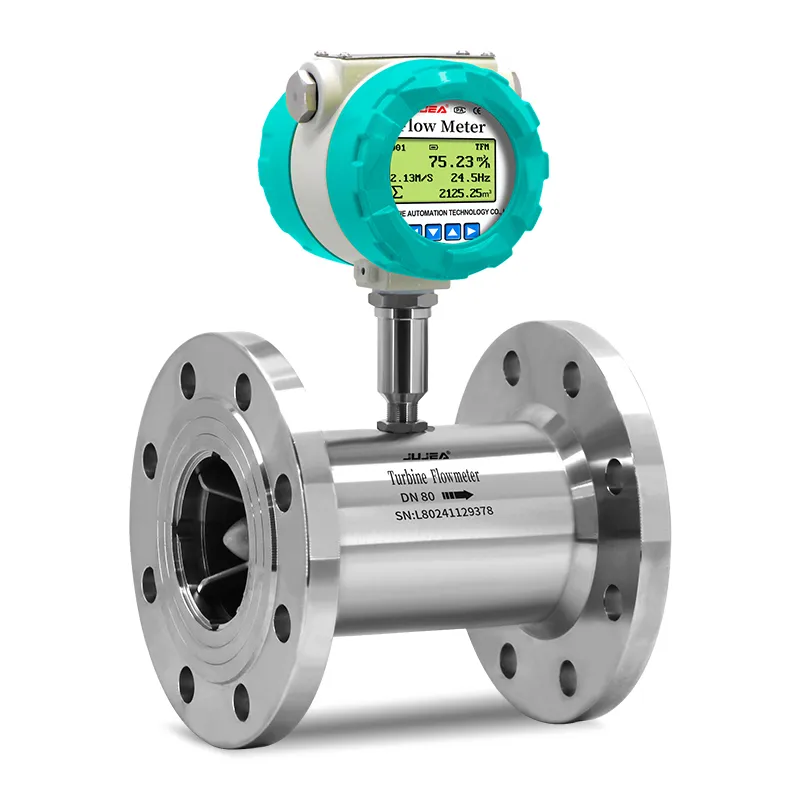 flange turbine flow meter for liquid food analyzers
