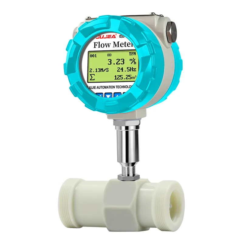 ptfe turbine flow meter for fluid flow measuring device