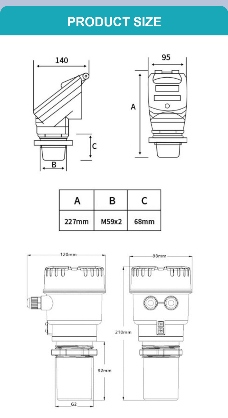 LHMB H8 Ultrasonic Level Meter for Water Level Meter Price