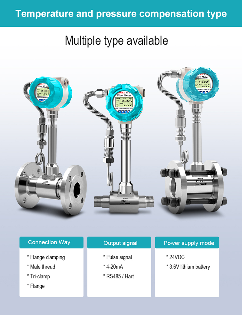 Vortex Flow Meters with Temperature Pressure Compensation for Radar Tank Level Sensor Vortex Flow Meters with Temperature Pressure Compensation for Radar Tank Level Sensor